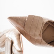 Croco slingback μυτερές γόβες μα χαμηλό τακούνι ΠΟΥΡΟ