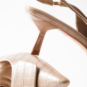 Croco slingback μυτερές γόβες μα χαμηλό τακούνι ΠΟΥΡΟ