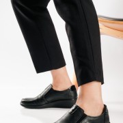 ΖΑΚ Slip-on μοκασίνια με δερμάτινο πάτο ΜΑΥΡΟ