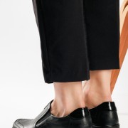 ΖΑΚ Slip-on μοκασίνια με δερμάτινο πάτο ΜΑΥΡΟ