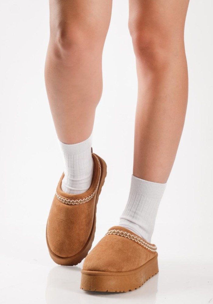 SABINO Clog suede δίσολο με εσωτερική γούνα ΤΑΜΠΑ