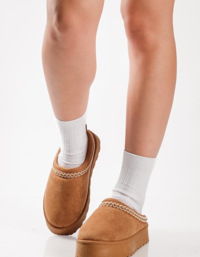 SABINO Clog suede δίσολο με εσωτερική γούνα ΤΑΜΠΑ