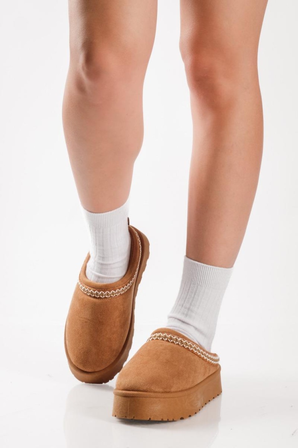 SABINO Clog suede δίσολο με εσωτερική γούνα ΤΑΜΠΑ