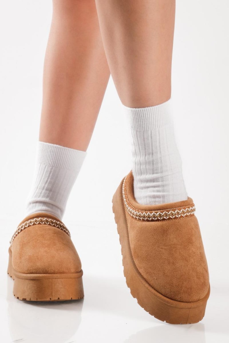 SABINO Clog suede δίσολο με εσωτερική γούνα ΤΑΜΠΑ