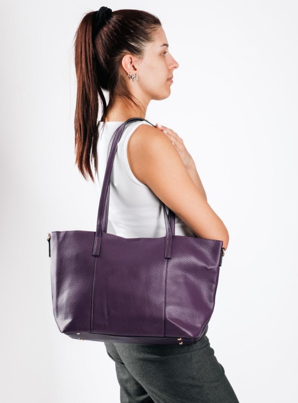 Τσάντα shopper με εσωτερικό τσαντάκι και επιπλέον μακρύ λουράκι ΜΩΒ