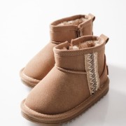 ZAK suede μποτάκια για κορίτσια με γούνα και αντιολισθητική σόλα ΠΟΥΡΟ