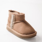 ZAK suede μποτάκια για κορίτσια με γούνα και αντιολισθητική σόλα ΠΟΥΡΟ