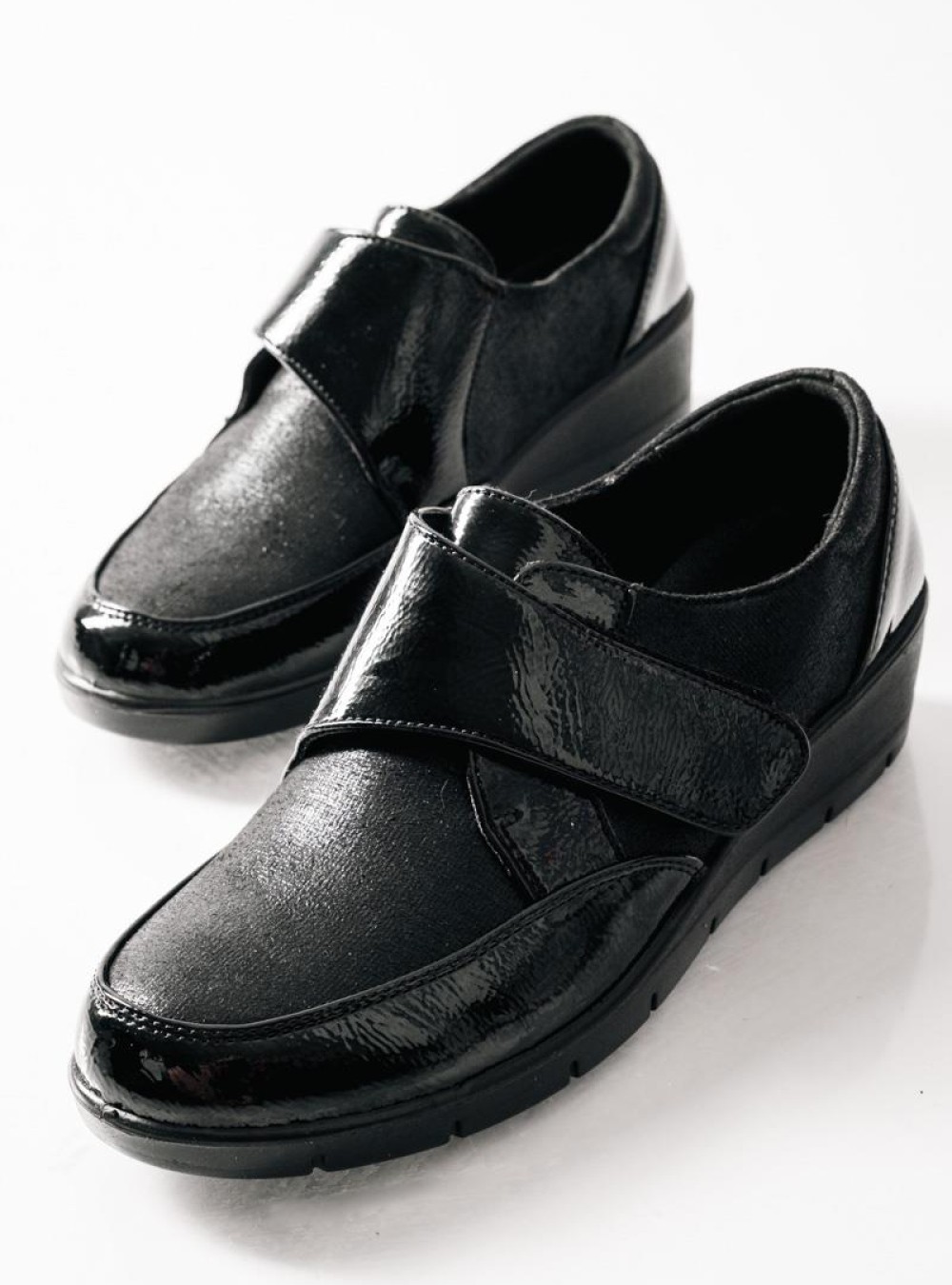 SABINO Comfort πλατφόρμα με velcro ΜΑΥΡΟ