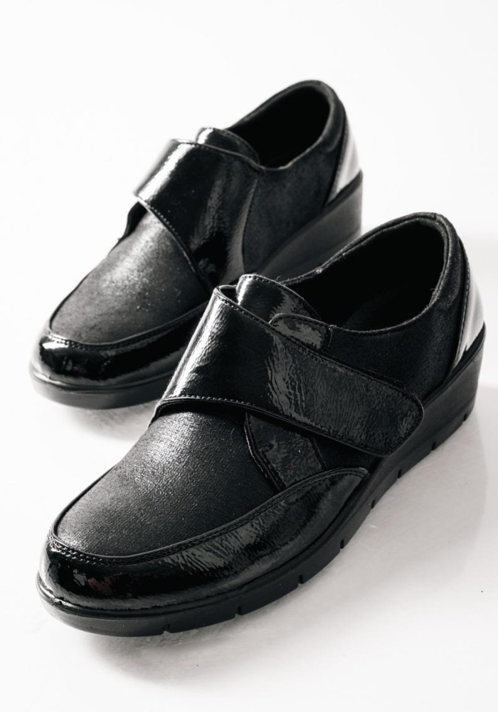 SABINO Comfort πλατφόρμα με velcro ΜΑΥΡΟ