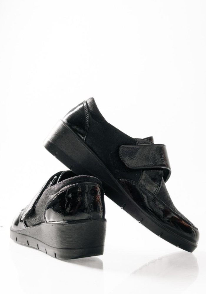 SABINO Comfort πλατφόρμα με velcro ΜΑΥΡΟ