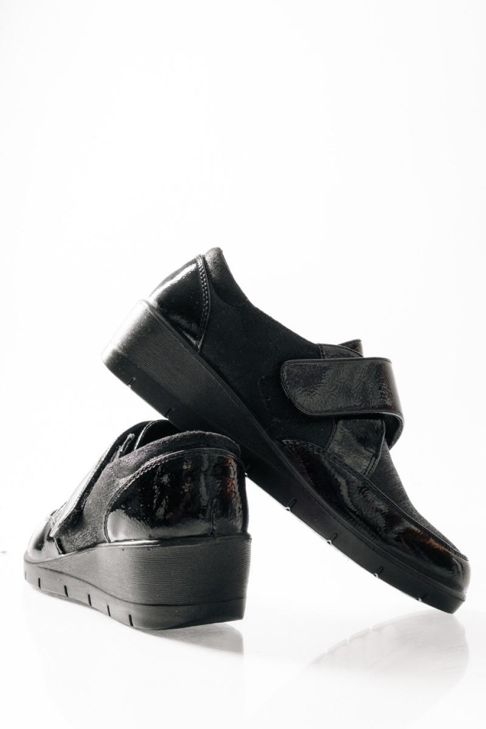 SABINO Comfort πλατφόρμα με velcro ΜΑΥΡΟ