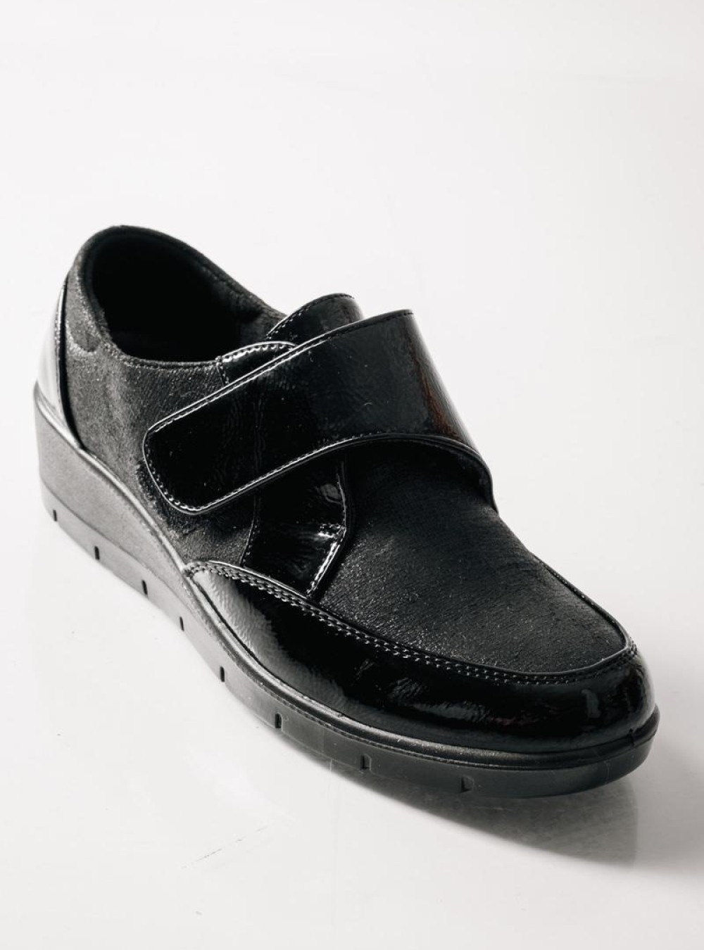 SABINO Comfort πλατφόρμα με velcro ΜΑΥΡΟ