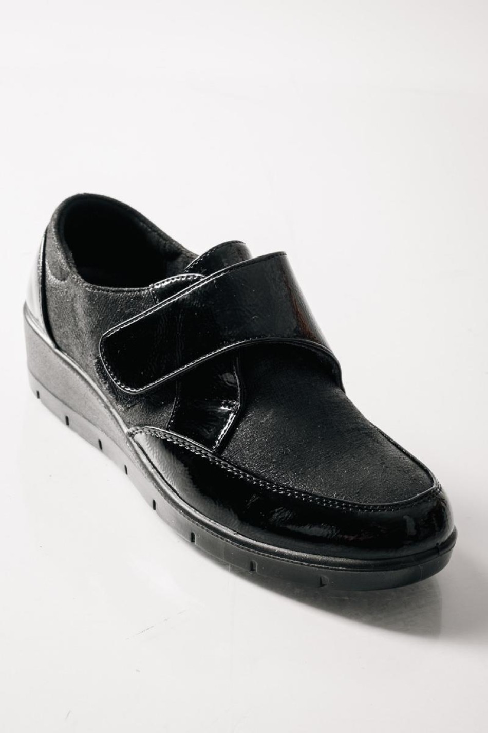 SABINO Comfort πλατφόρμα με velcro ΜΑΥΡΟ