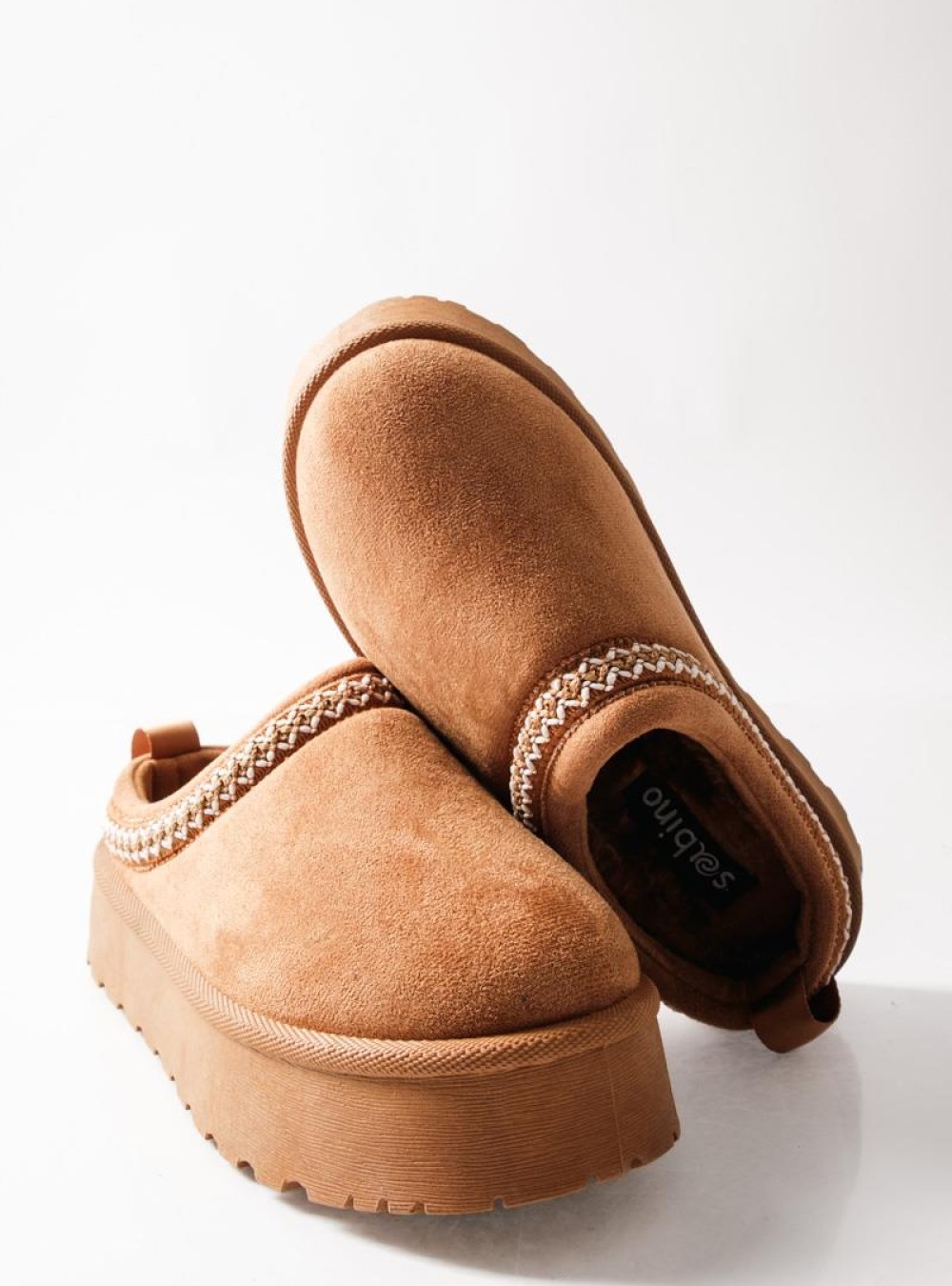 SABINO Clog suede δίσολο με εσωτερική γούνα ΤΑΜΠΑ