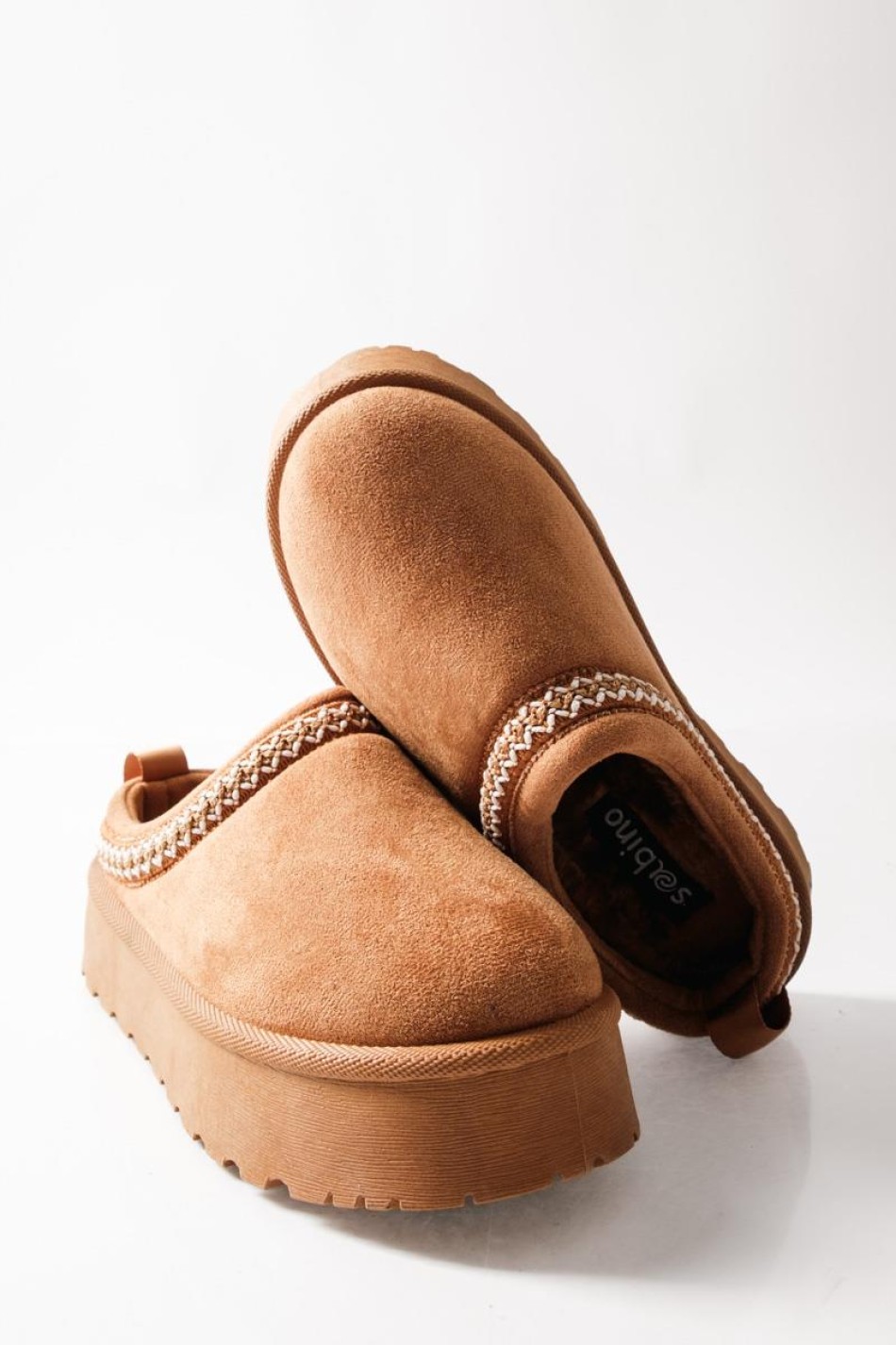 SABINO Clog suede δίσολο με εσωτερική γούνα ΤΑΜΠΑ
