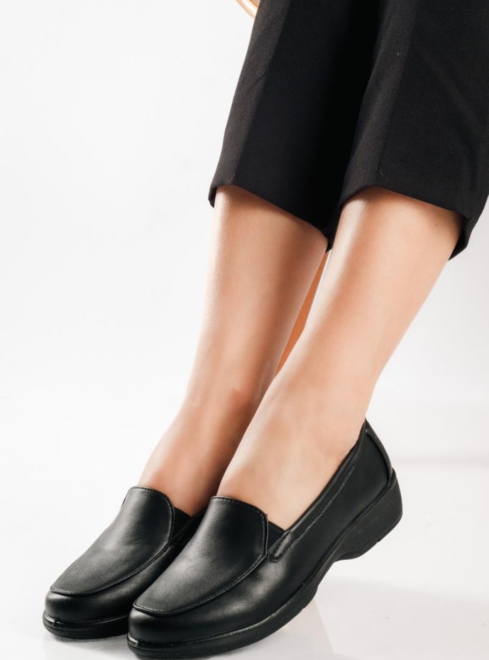 ΖΑΚ Comfort slip-on με δερμάτινο πάτο ΜΑΥΡΟ