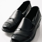 SABINO Comfort slip-on με κροκό σχέδιο ΜΑΥΡΟ