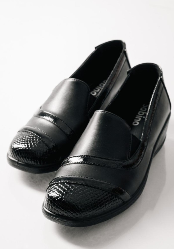 SABINO Comfort slip-on με κροκό σχέδιο ΜΑΥΡΟ