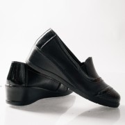 SABINO Comfort slip-on με κροκό σχέδιο ΜΑΥΡΟ