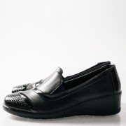SABINO Comfort slip-on με κροκό σχέδιο ΜΑΥΡΟ