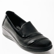 SABINO Comfort slip-on με κροκό σχέδιο ΜΑΥΡΟ