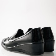 SABINO Comfort slip-on με κροκό σχέδιο ΜΑΥΡΟ