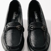 SABINO Comfort με κροκό σχέδιο και διακοσμητική μεταλλική αγκράφα ΜΑΥΡΟ