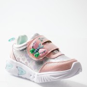 ZAK αθλητικά για κορίτσια με velcro με πεταλούδα και love prints ΡΟΖ