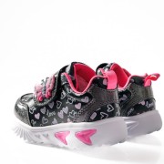 ZAK αθλητικά για κορίτσια με velcro με πεταλούδα και love prints ΓΚΡΙ