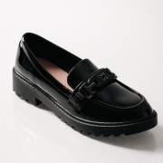ADAMS λουστρίνι loafers για κορίτσια με μεταλλική πεταλούδα ΜΑΥΡΟ
