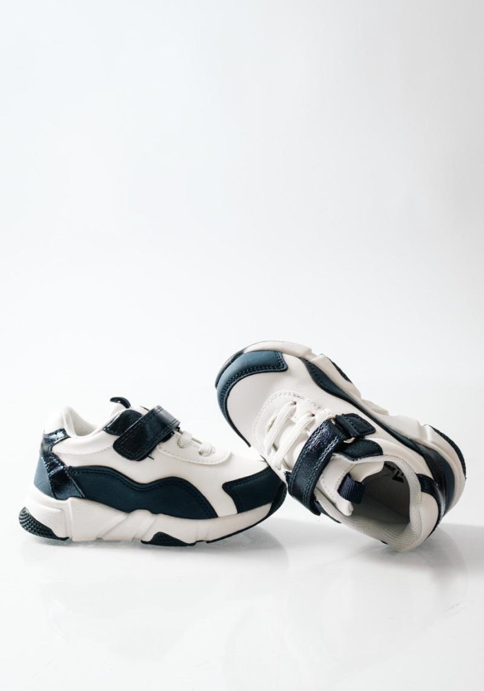 ZAK αθλητικά για κορίτσια με velcro και μοντέρνο chunky σχέδιο ΑΣΠΡΟ/ΜΠΛΕ
