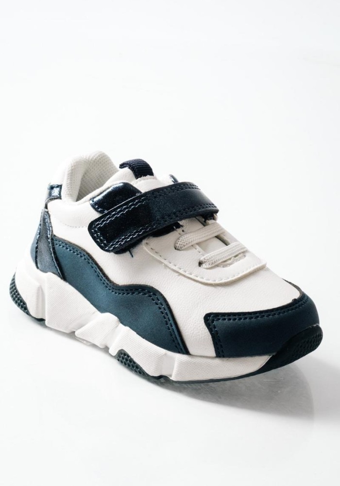 ZAK αθλητικά για κορίτσια με velcro και μοντέρνο chunky σχέδιο ΑΣΠΡΟ/ΜΠΛΕ