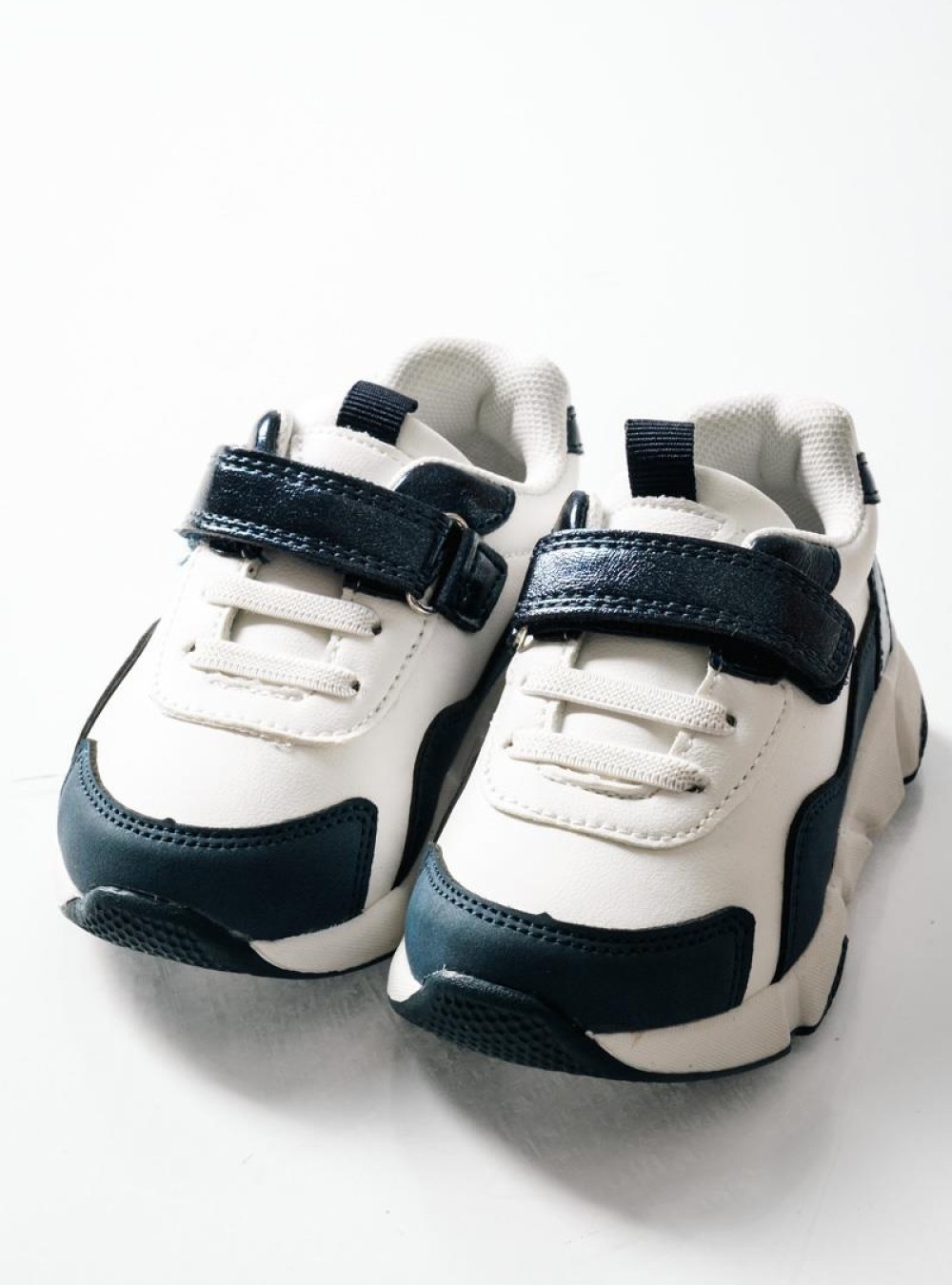 ZAK αθλητικά για κορίτσια με velcro και μοντέρνο chunky σχέδιο ΑΣΠΡΟ/ΜΠΛΕ