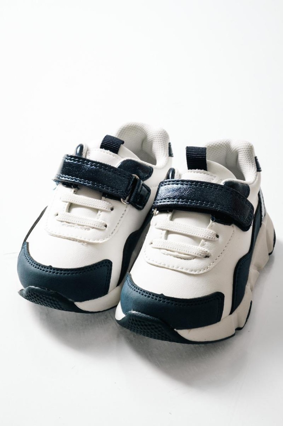 ZAK αθλητικά για κορίτσια με velcro και μοντέρνο chunky σχέδιο ΑΣΠΡΟ/ΜΠΛΕ