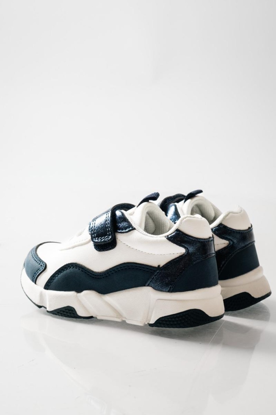 ZAK αθλητικά για κορίτσια με velcro και μοντέρνο chunky σχέδιο ΑΣΠΡΟ/ΜΠΛΕ