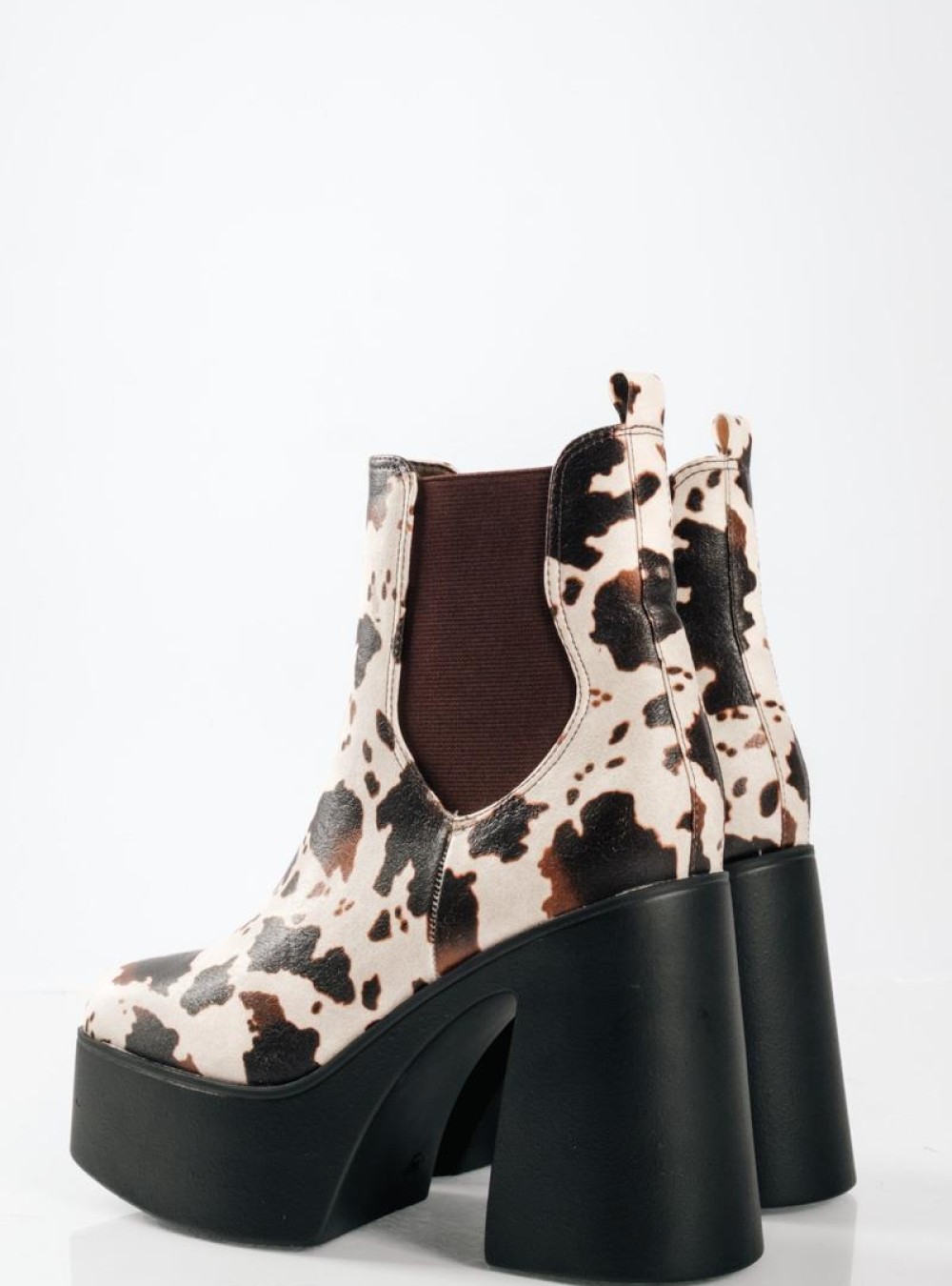 Δίσολα ankle boots με χοντρό τακούνι και animal print σχέδιο ΚΑΦΕ