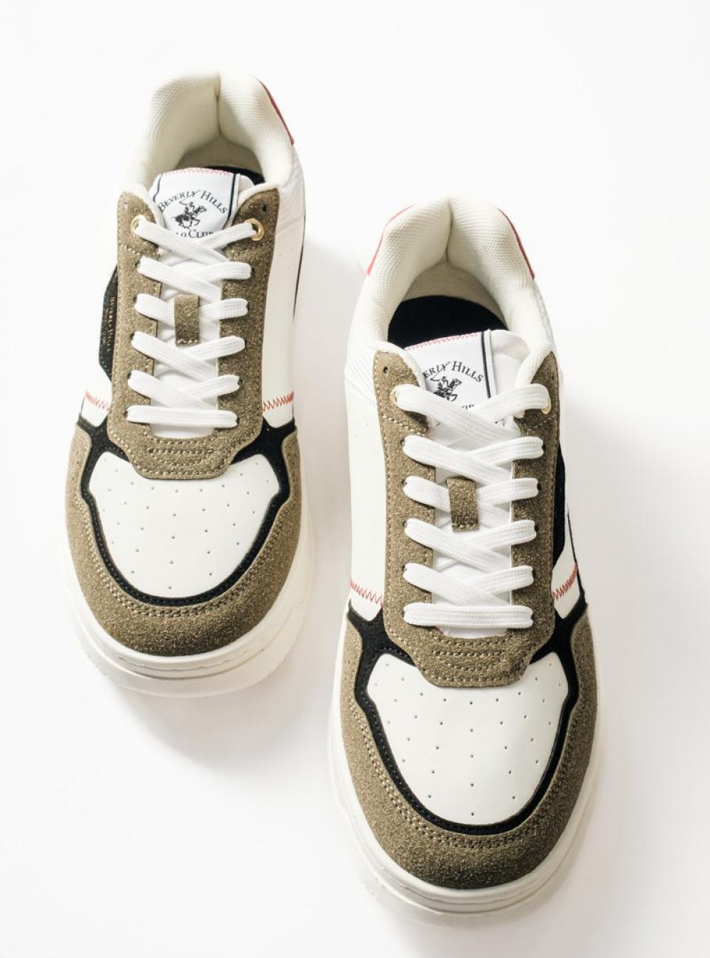 BEVERLY HILLS POLO CLUB sneaker με λαδί suede λεπτομέρειες ΛΑΔΙ