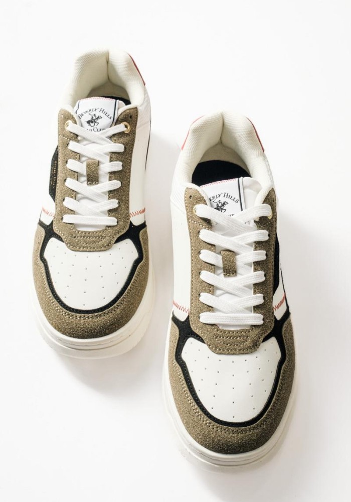 BEVERLY HILLS POLO CLUB sneaker με λαδί suede λεπτομέρειες ΛΑΔΙ