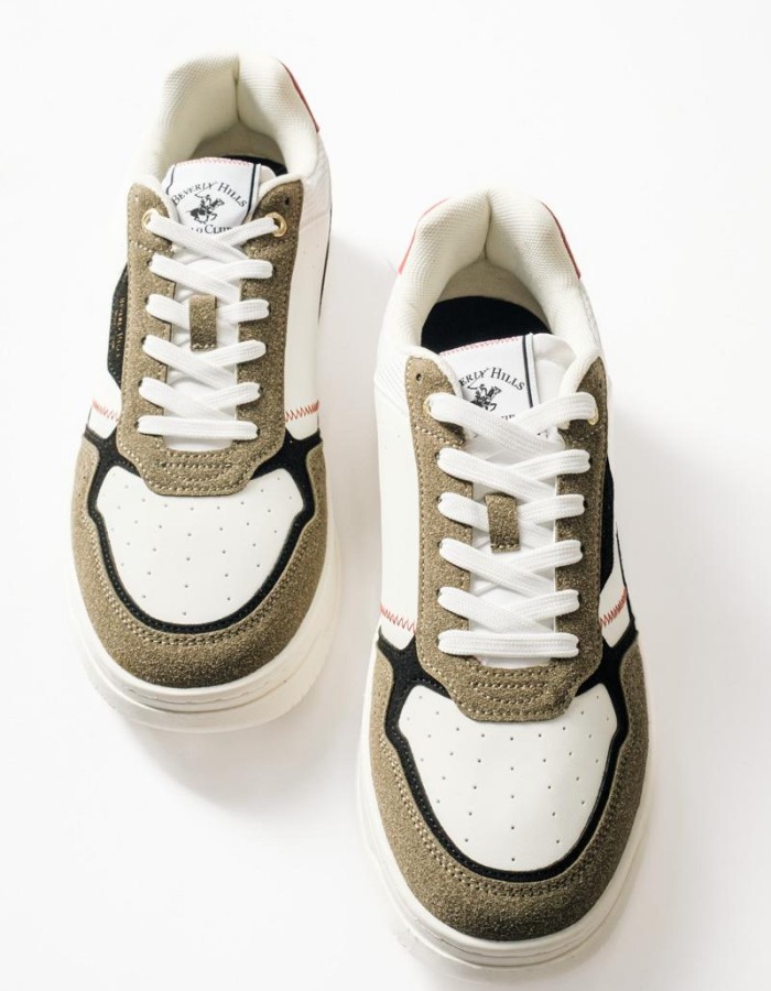 BEVERLY HILLS POLO CLUB sneaker με λαδί suede λεπτομέρειες ΛΑΔΙ