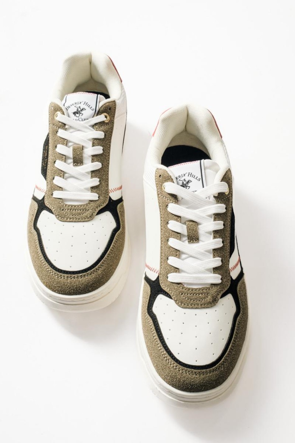 BEVERLY HILLS POLO CLUB sneaker με λαδί suede λεπτομέρειες ΛΑΔΙ