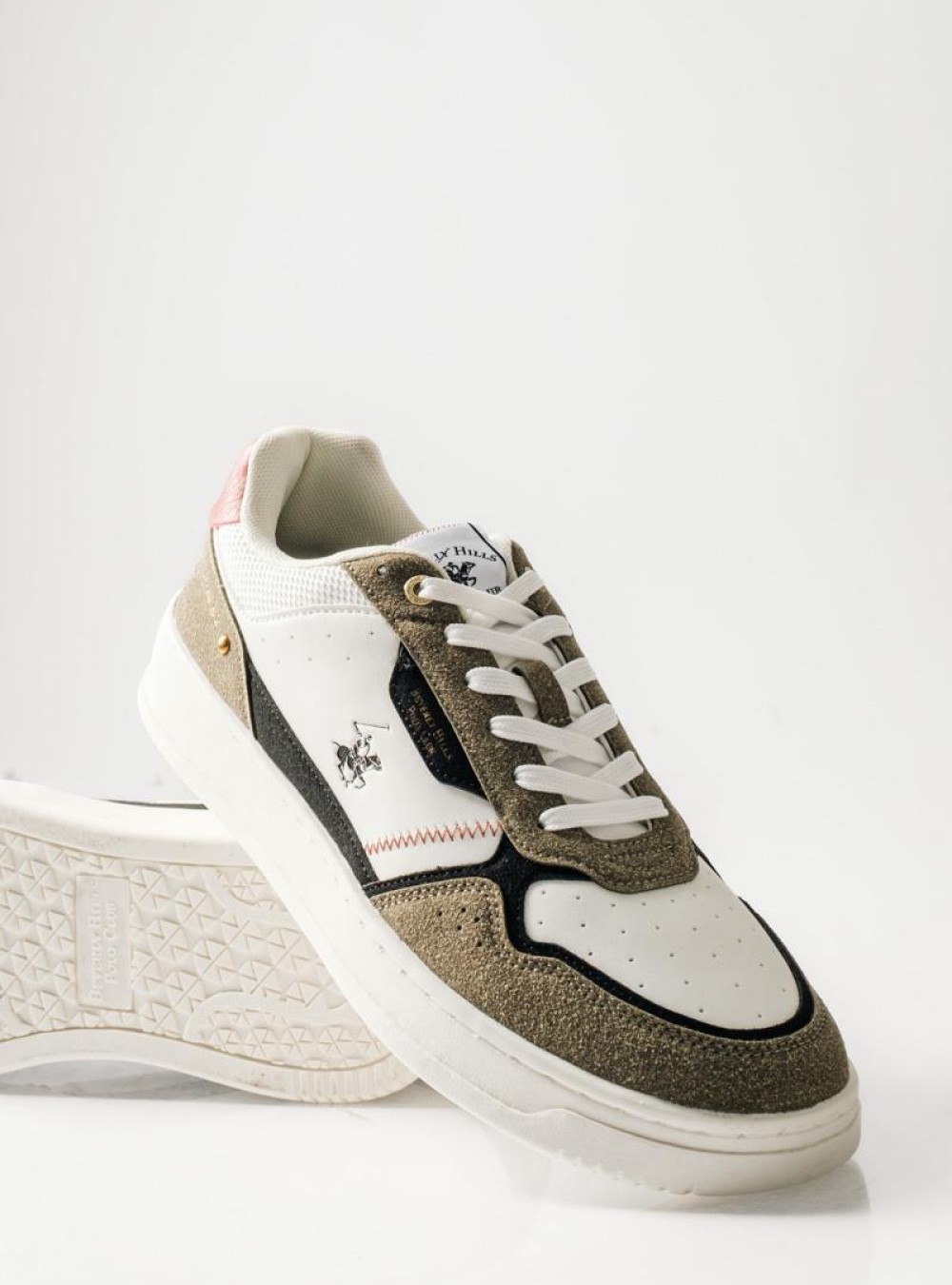 BEVERLY HILLS POLO CLUB sneaker με λαδί suede λεπτομέρειες ΛΑΔΙ
