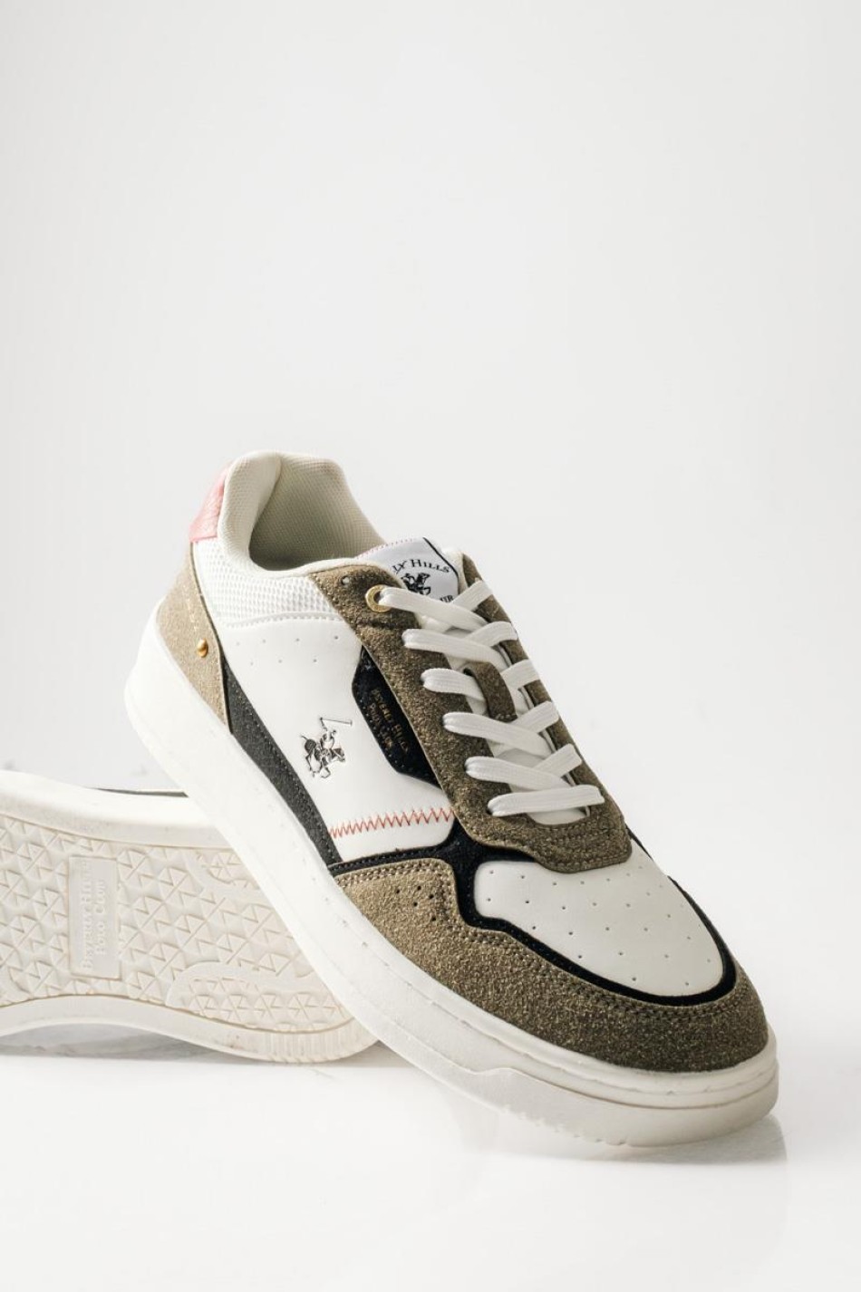 BEVERLY HILLS POLO CLUB sneaker με λαδί suede λεπτομέρειες ΛΑΔΙ