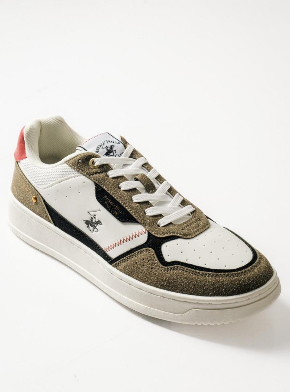 BEVERLY HILLS POLO CLUB sneaker με λαδί suede λεπτομέρειες ΛΑΔΙ