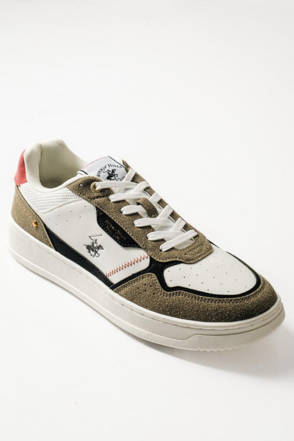 BEVERLY HILLS POLO CLUB sneaker με λαδί suede λεπτομέρειες ΛΑΔΙ