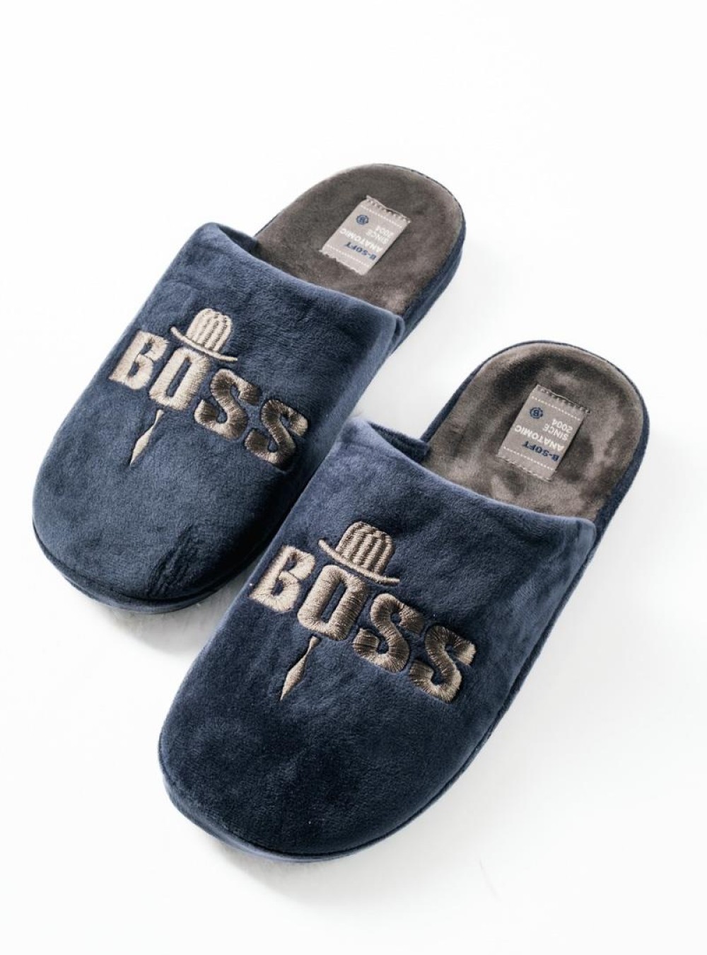 B-SOFT ανδρικές παντόφλες BOSS με αντιολισθητική σόλα ΜΠΛΕ