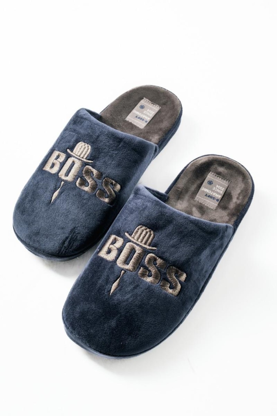 B-SOFT ανδρικές παντόφλες BOSS με αντιολισθητική σόλα ΜΠΛΕ