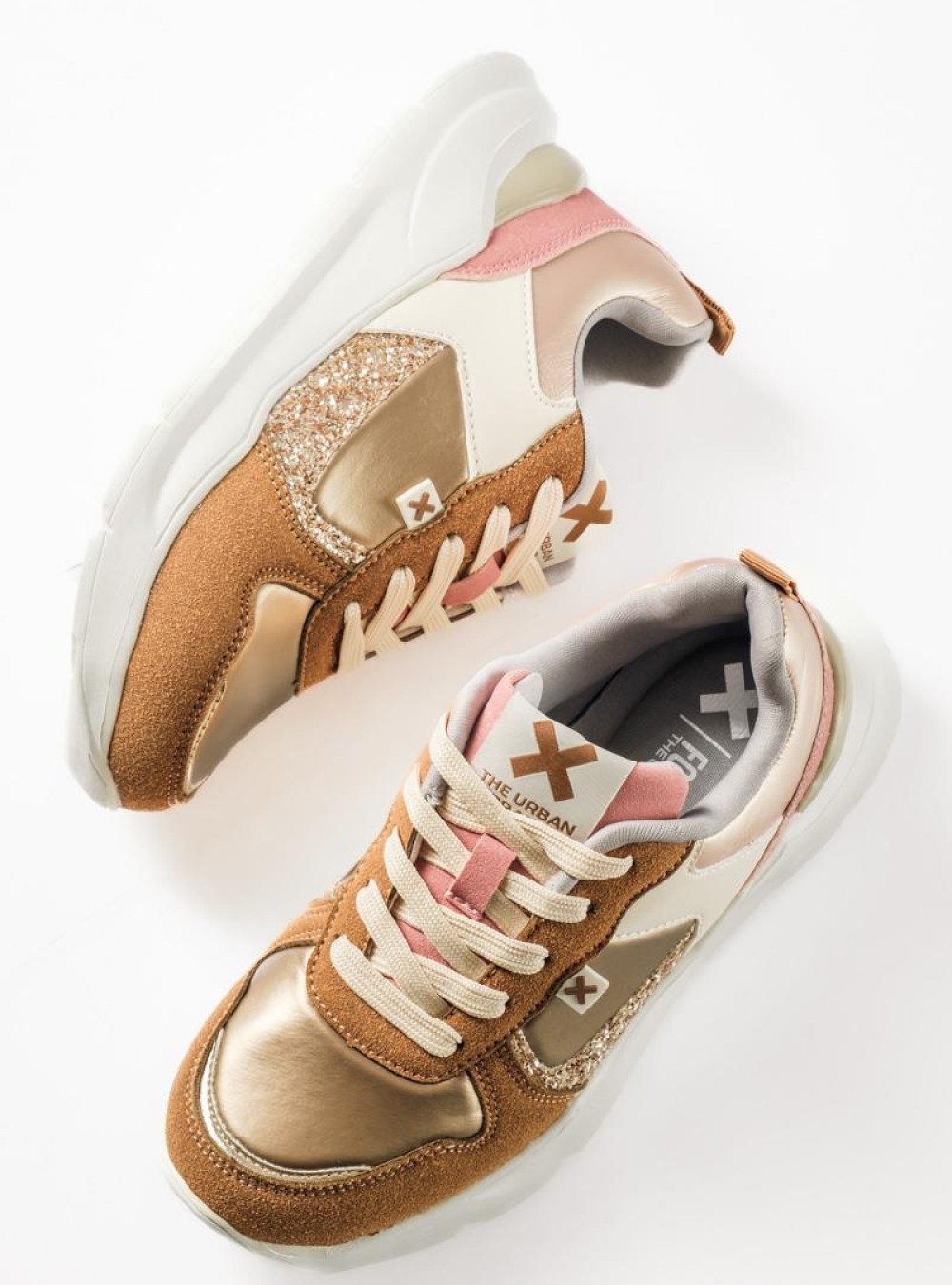 XTI chunky sneakers για κορίτσια με glitter ΜΠΕΖ