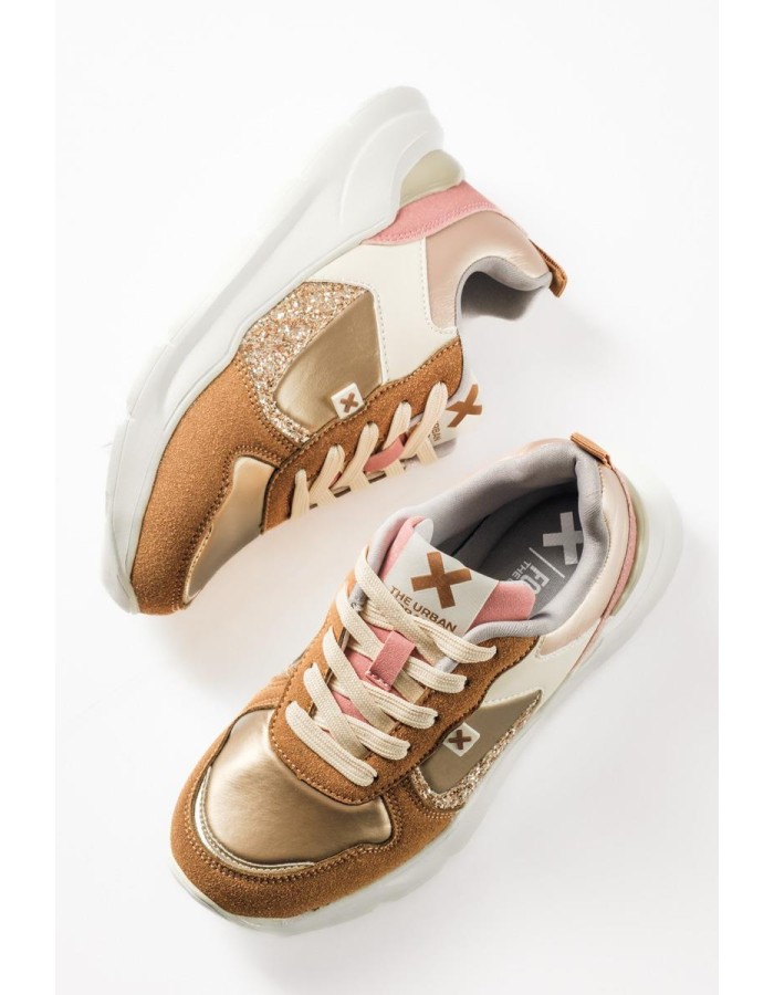 XTI chunky sneakers για κορίτσια με glitter ΜΠΕΖ