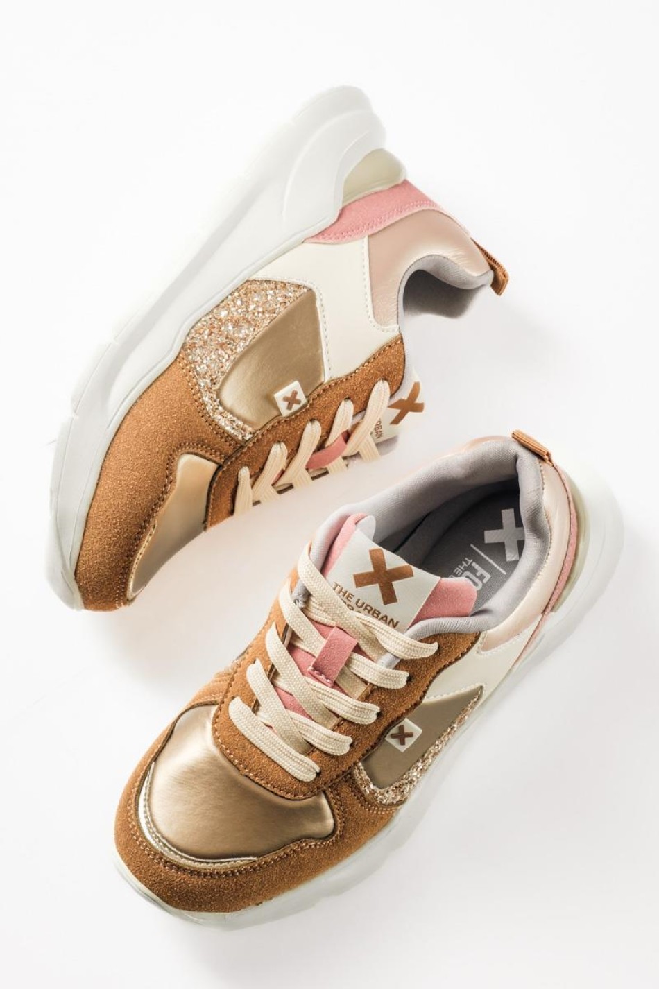 XTI chunky sneakers για κορίτσια με glitter ΜΠΕΖ