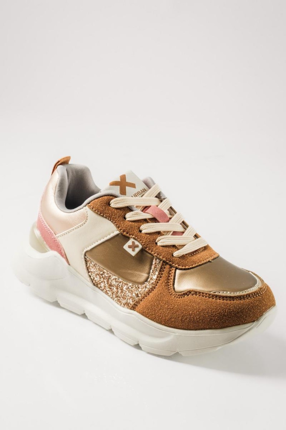 XTI chunky sneakers για κορίτσια με glitter ΜΠΕΖ